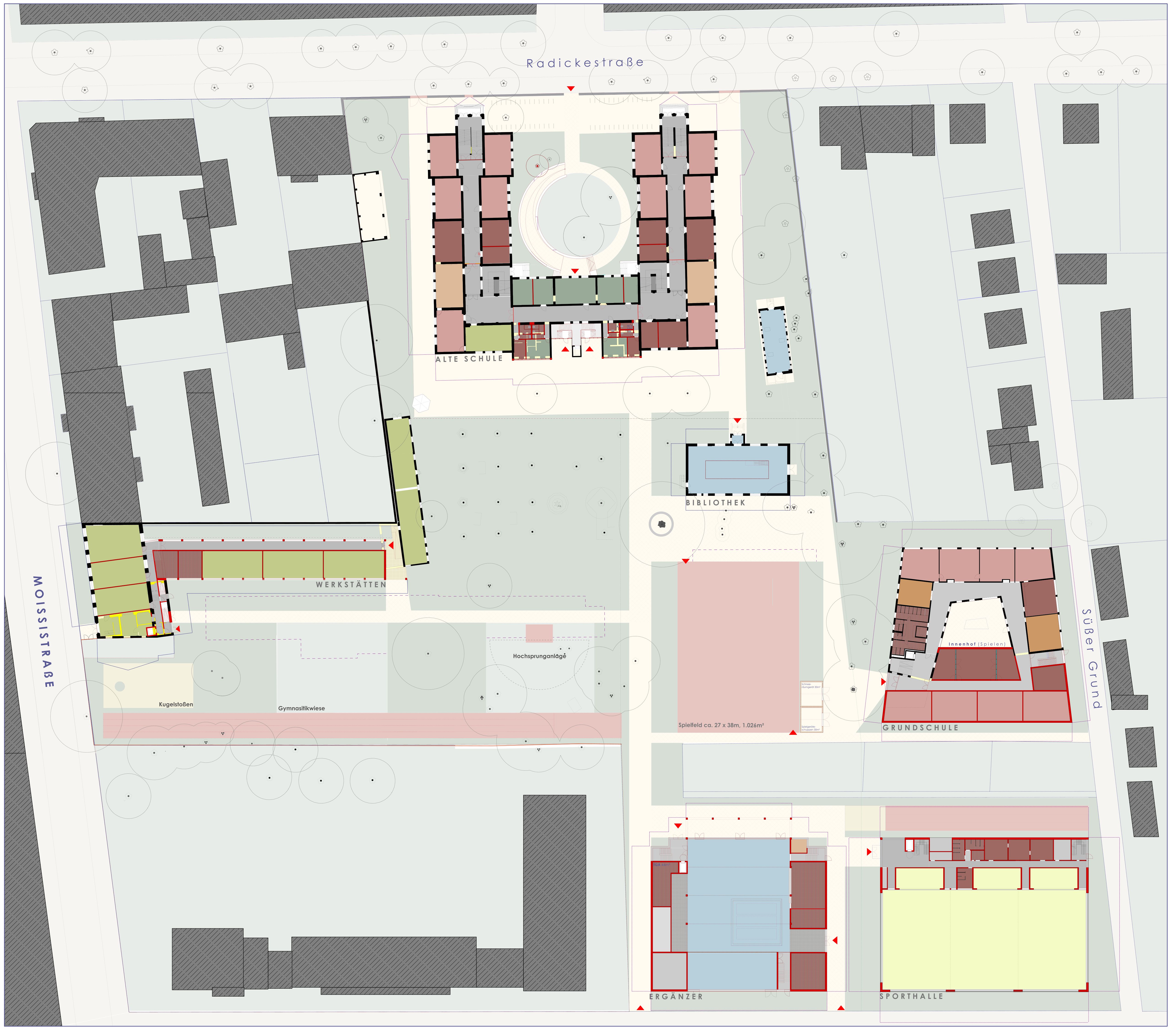 Schematische Darstellung des Gesamtareals nach Arrondierung der bestehenden Flächen