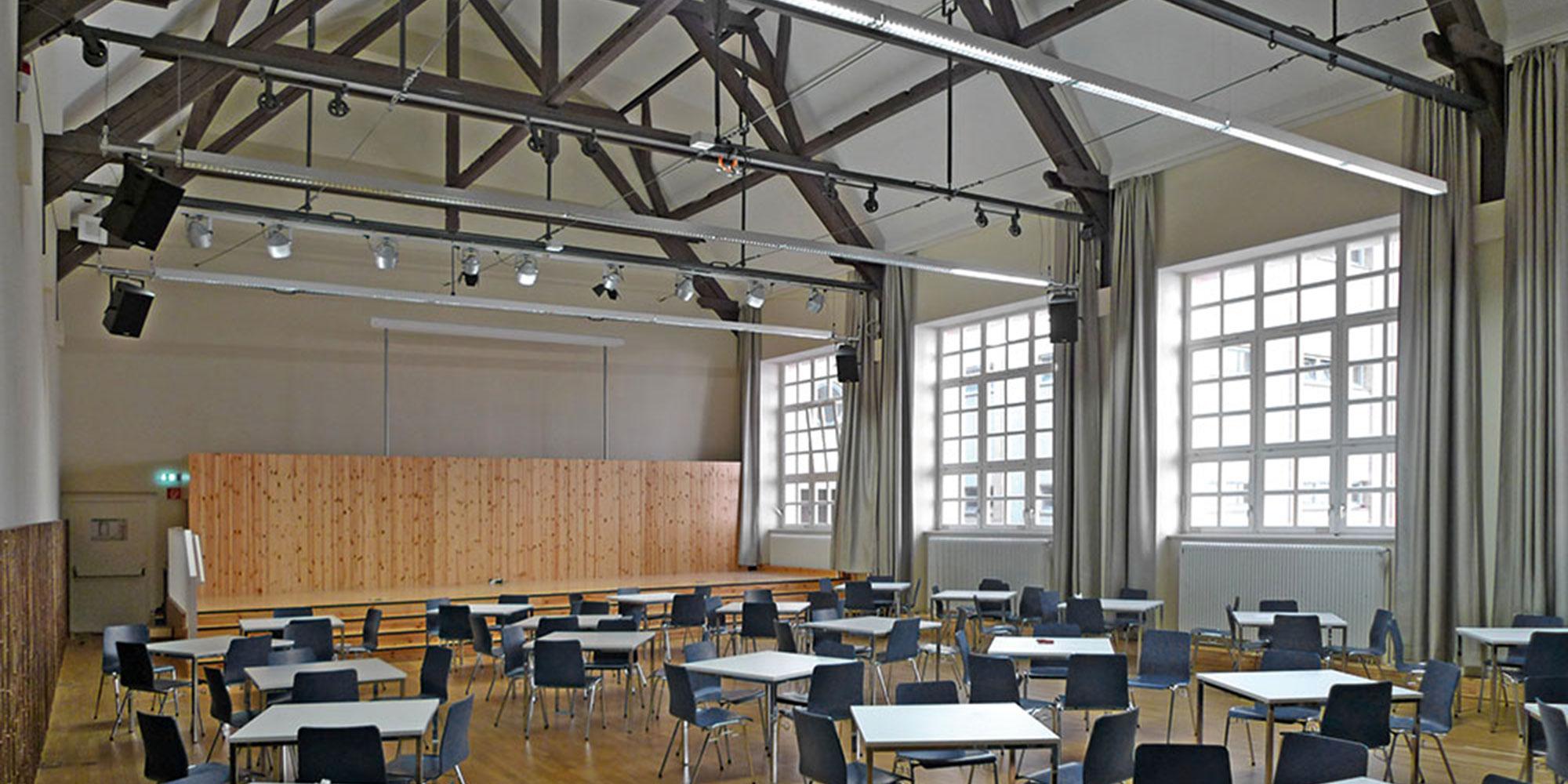 Dining hall in the old gymnasium